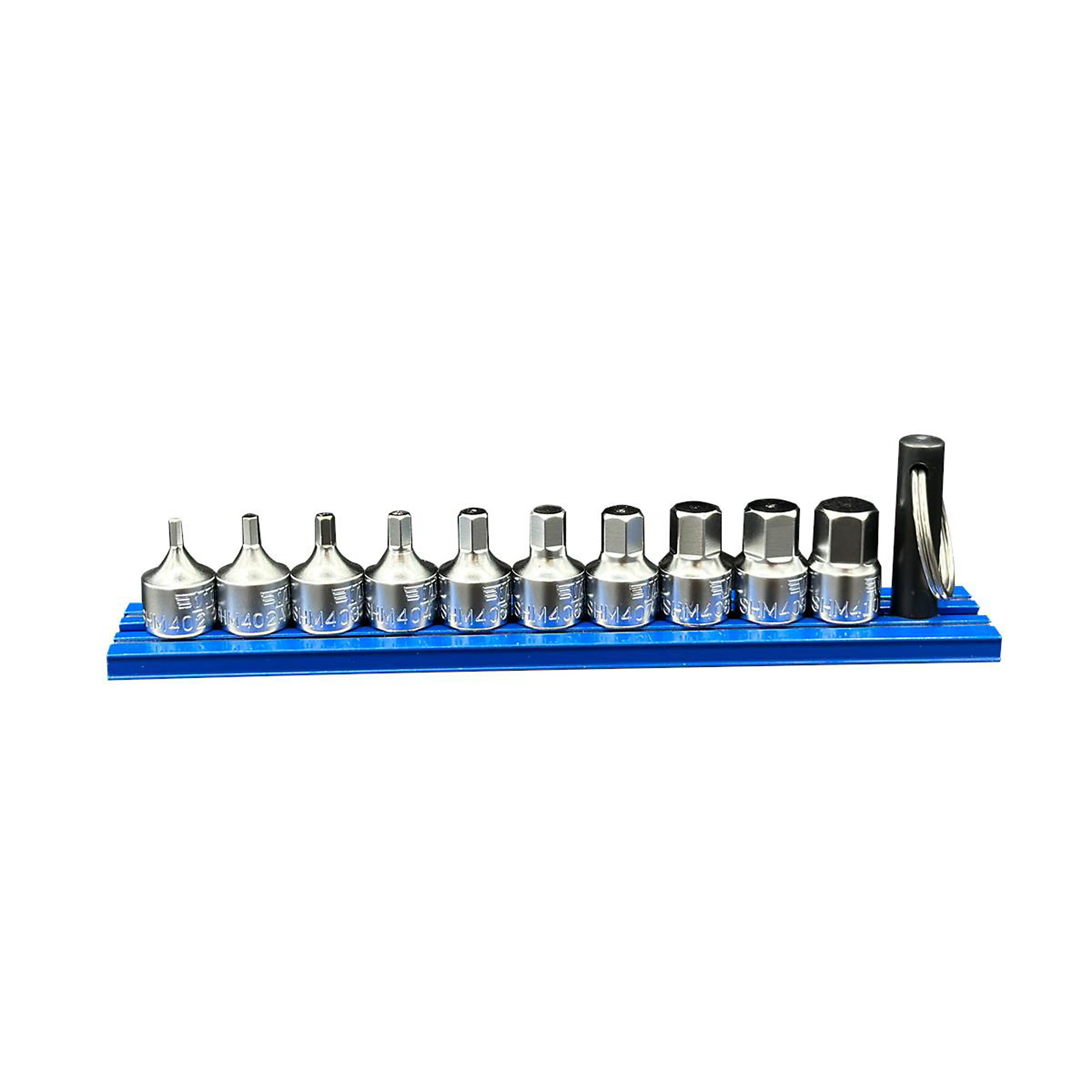 VIM Tools Stubby Hex Metric Driver Set — 10-Pc., 1/4in. Drive, S2 Alloy Steel, Satin Chrome, Model# VIMSHM400A